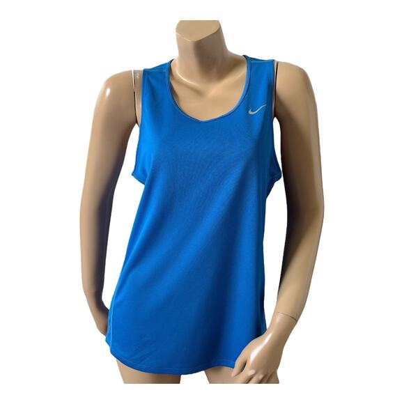 NIKE DRI FIT Womens Size Medium Sleeveless Blue Active Workout Tank Top Shirt - Picture 1 of 8